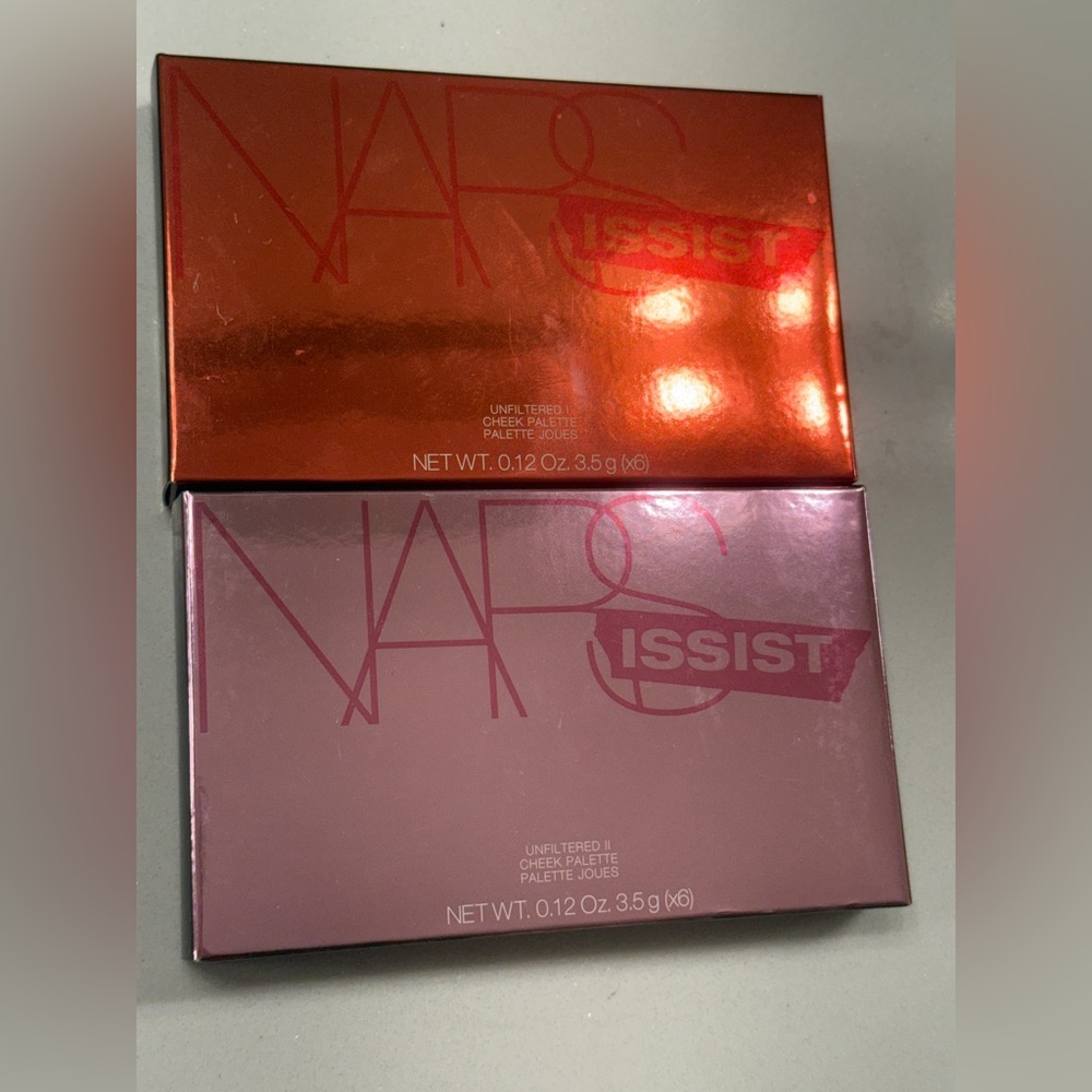 set of Nars issist unfiltered ll and I cheek palette blush